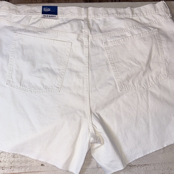 Old Navy Shorts Denim High-Rise Slouchy White Straight Women's Size: 28 New - Picture 8 of 14